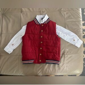 Janie and Jack Blue and White Striped Button-Down Shirt